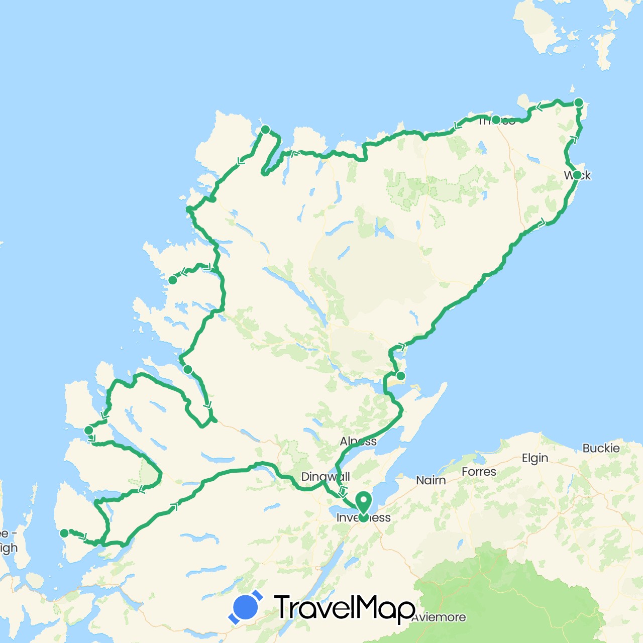 TravelMap itinerary: driving, vehicle in United Kingdom (Europe)