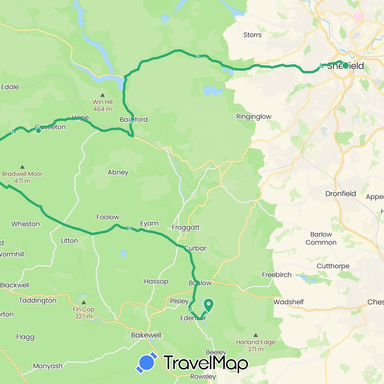 TravelMap itinerary: driving, vehicle in United Kingdom (Europe)