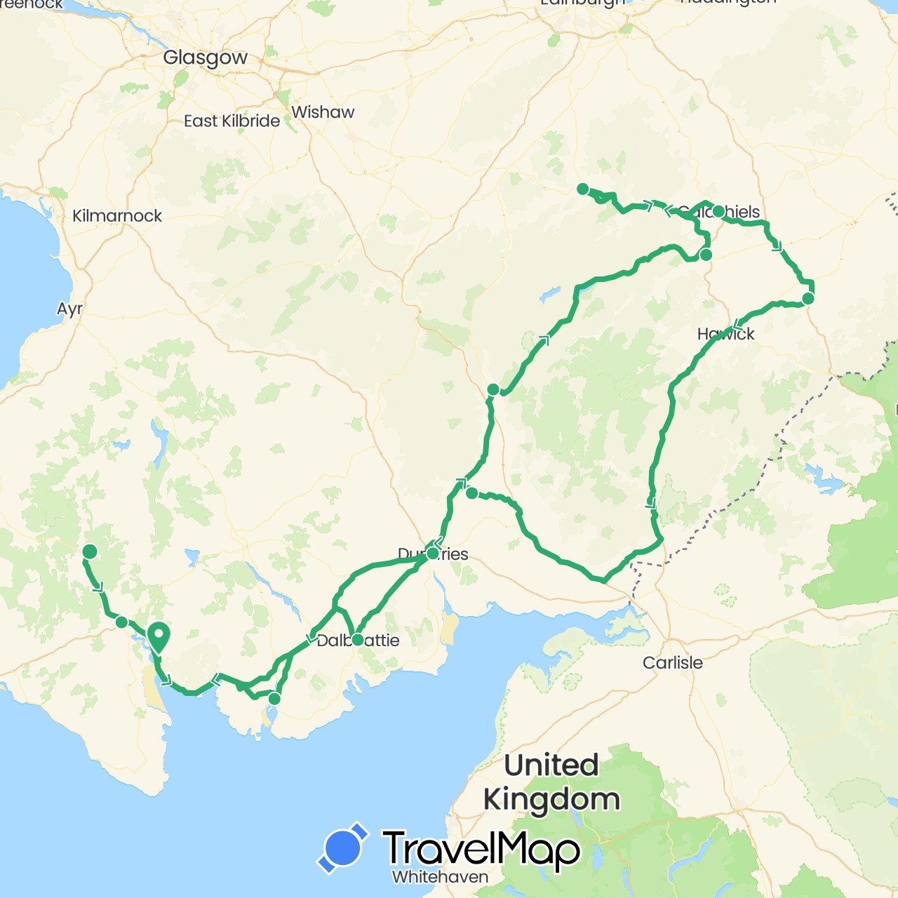 TravelMap itinerary: driving, vehicle in United Kingdom (Europe)