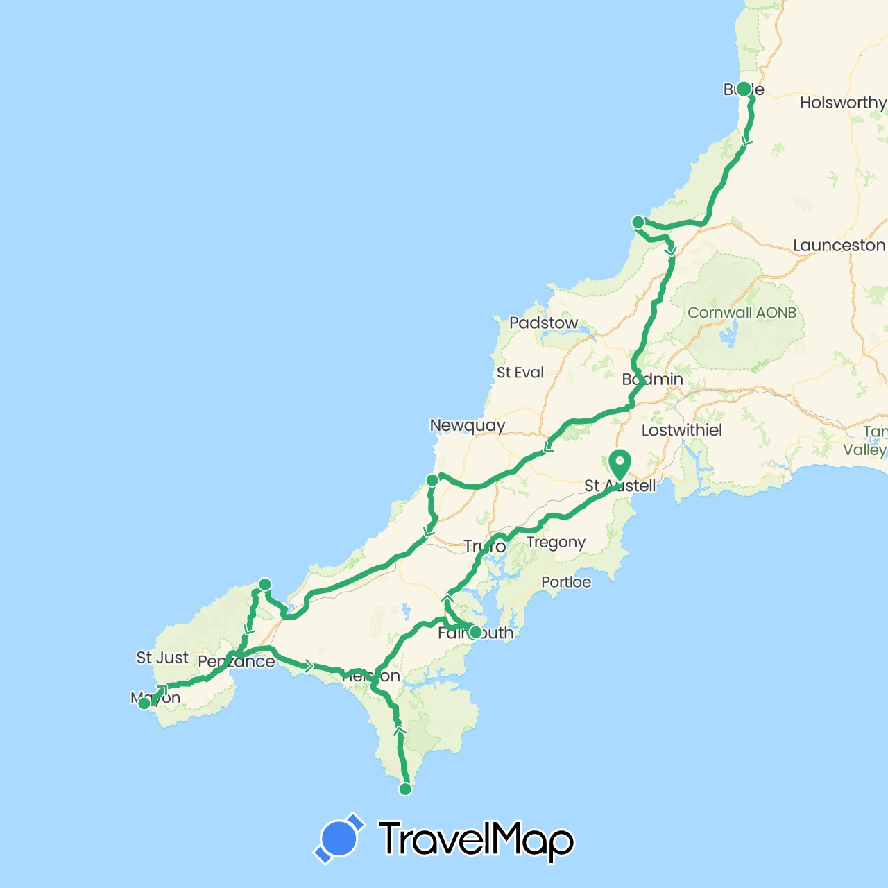 TravelMap itinerary: driving, vehicle in United Kingdom (Europe)